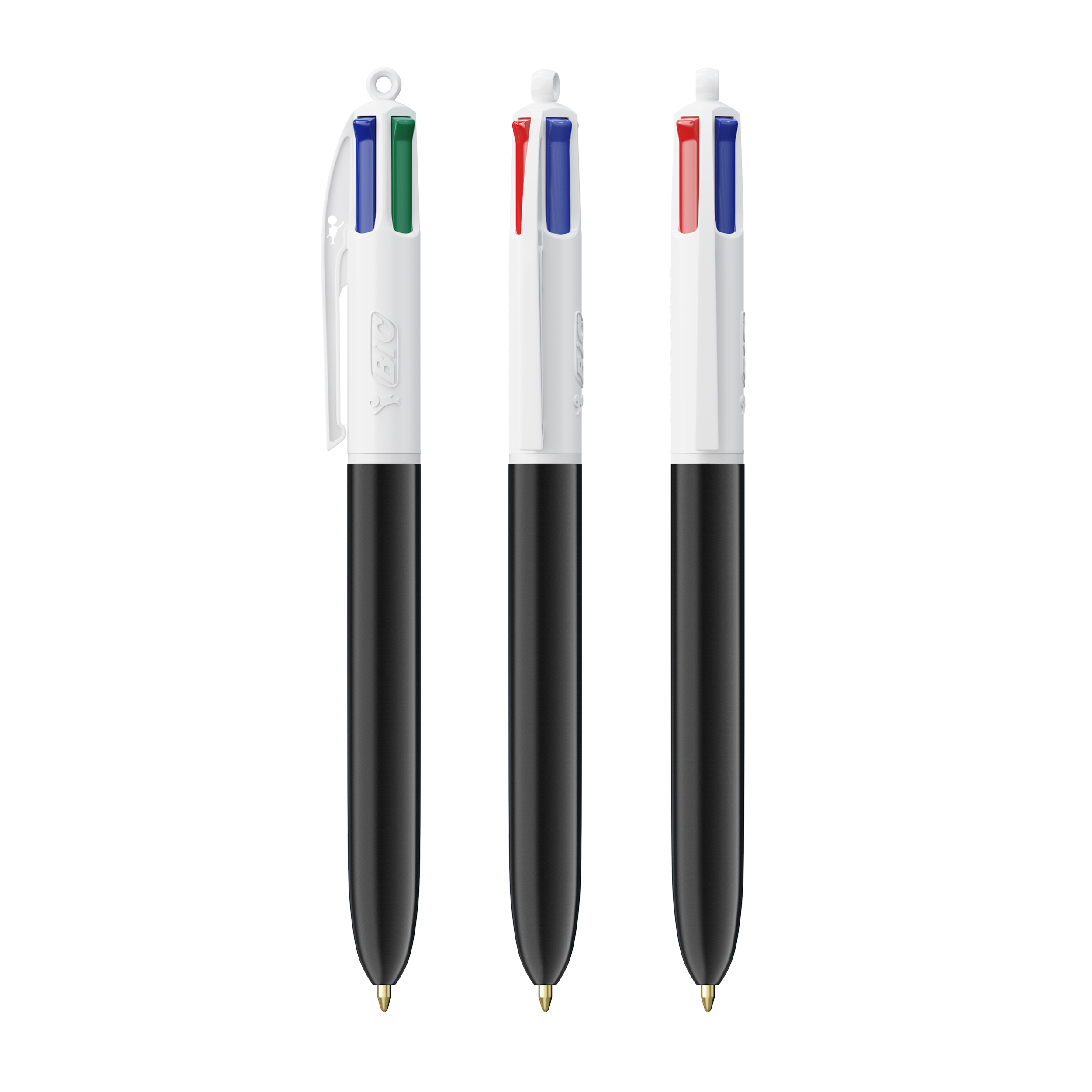 Stylo bille publicitaire 4 couleurs - BIC® Blanc - noir
